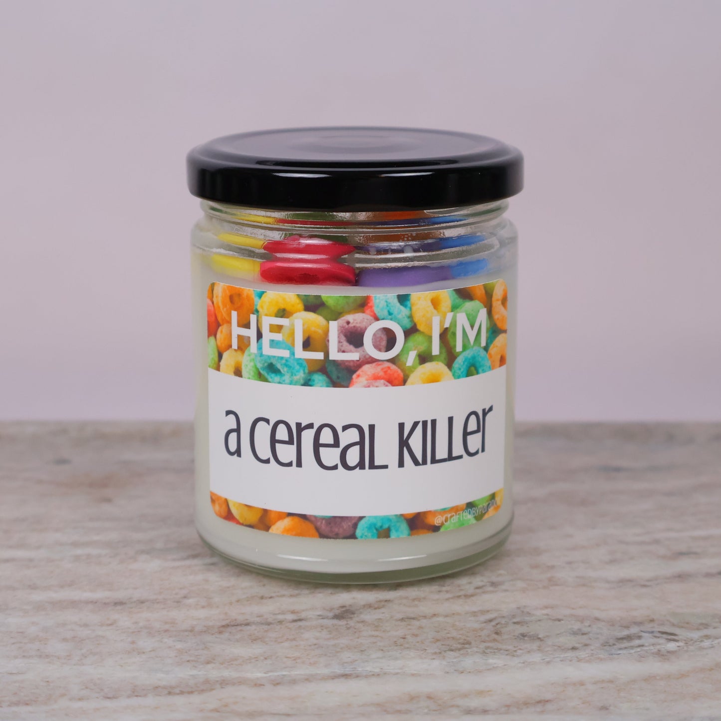 "Hello, I'm a Cereal Killer" Candle