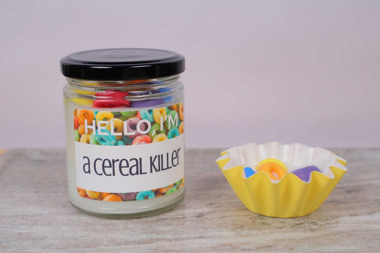 "Hello, I'm a Cereal Killer" Candle