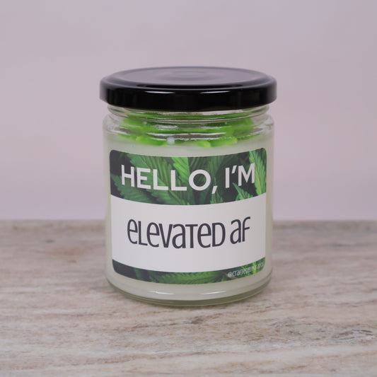 "Hello, I'm Elevated AF" Candle