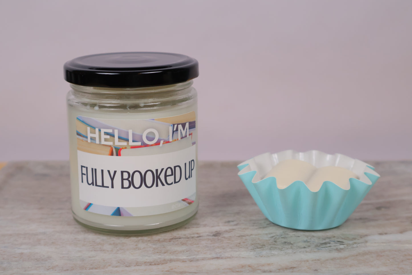 "Hello, I'm Fully Booked Up" Candle