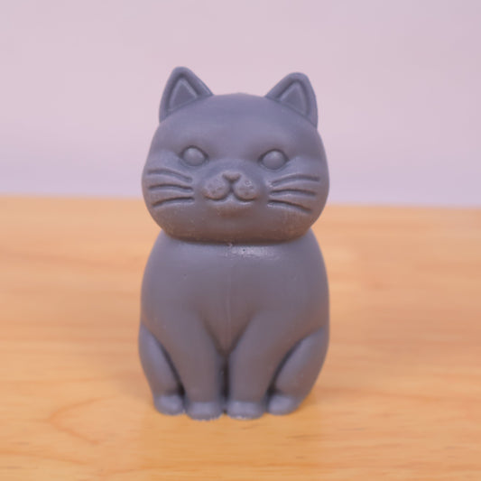 Chubby Gray Cat Candle