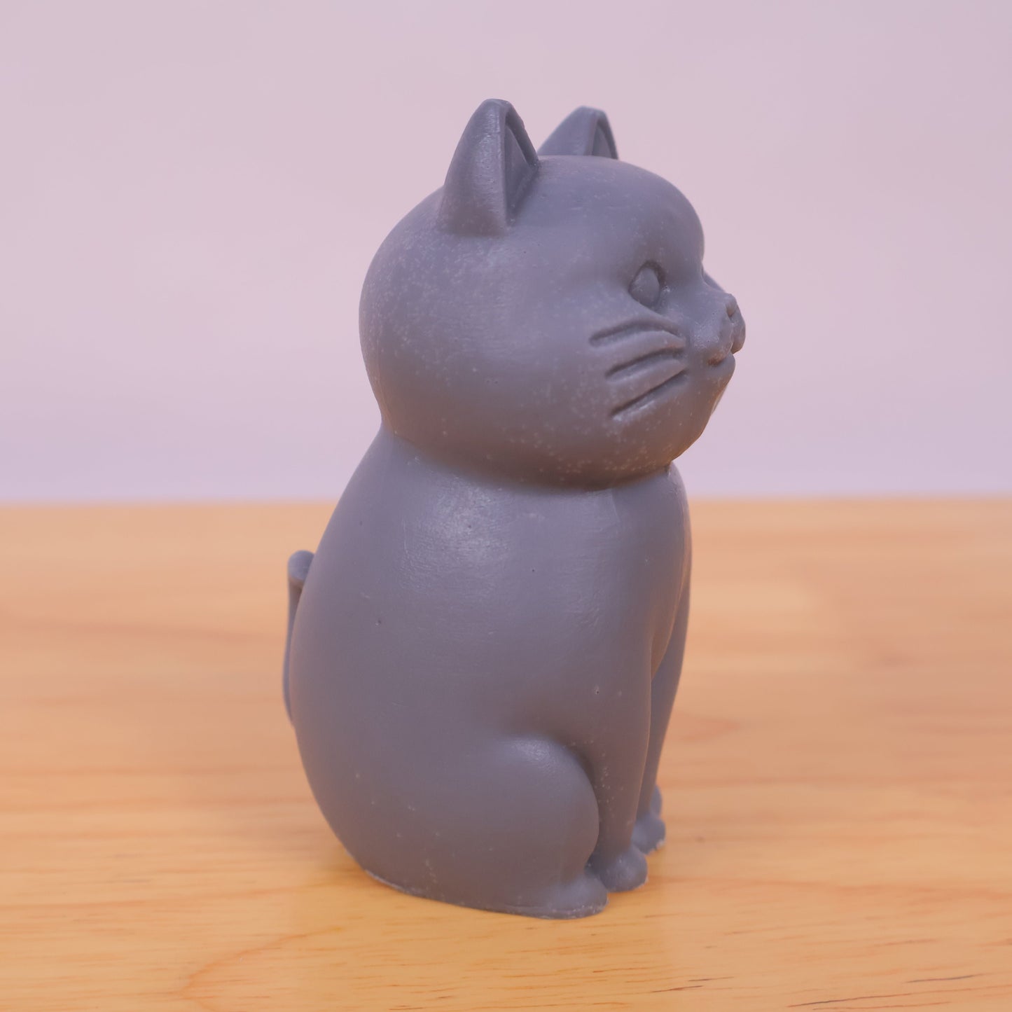 Chubby Gray Cat Candle