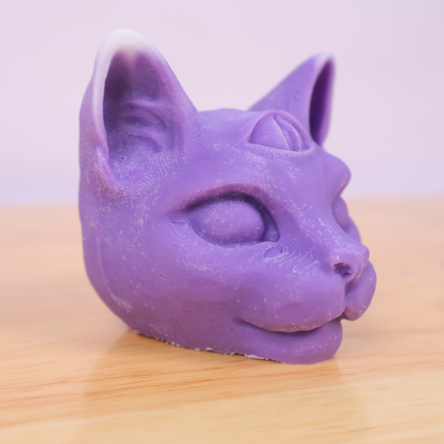 Purple Psychic Cat Head Candle